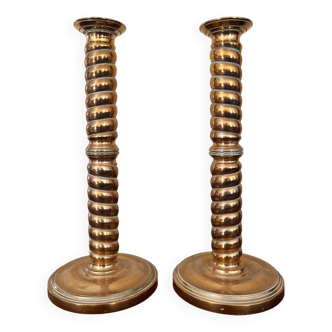 Pair of brass candlesticks