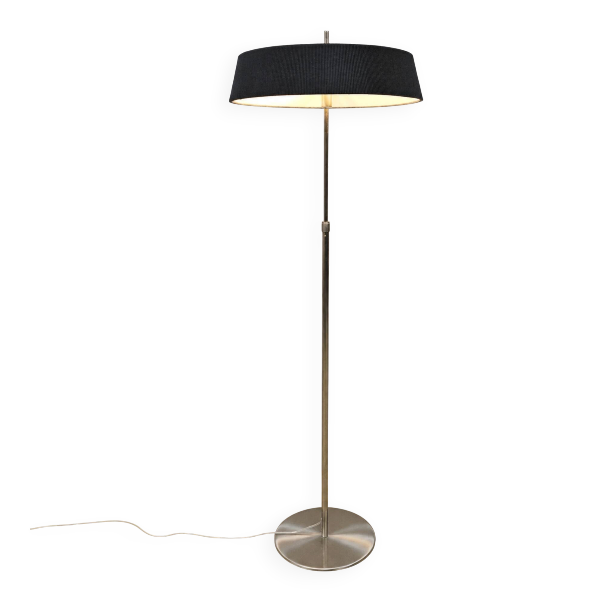 Van De Heg design floor lamp chrome / ribbed black shade