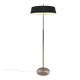 Van De Heg design floor lamp chrome / ribbed black shade
