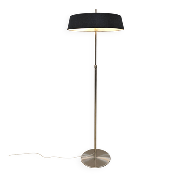 Van De Heg design floor lamp chrome / ribbed black shade