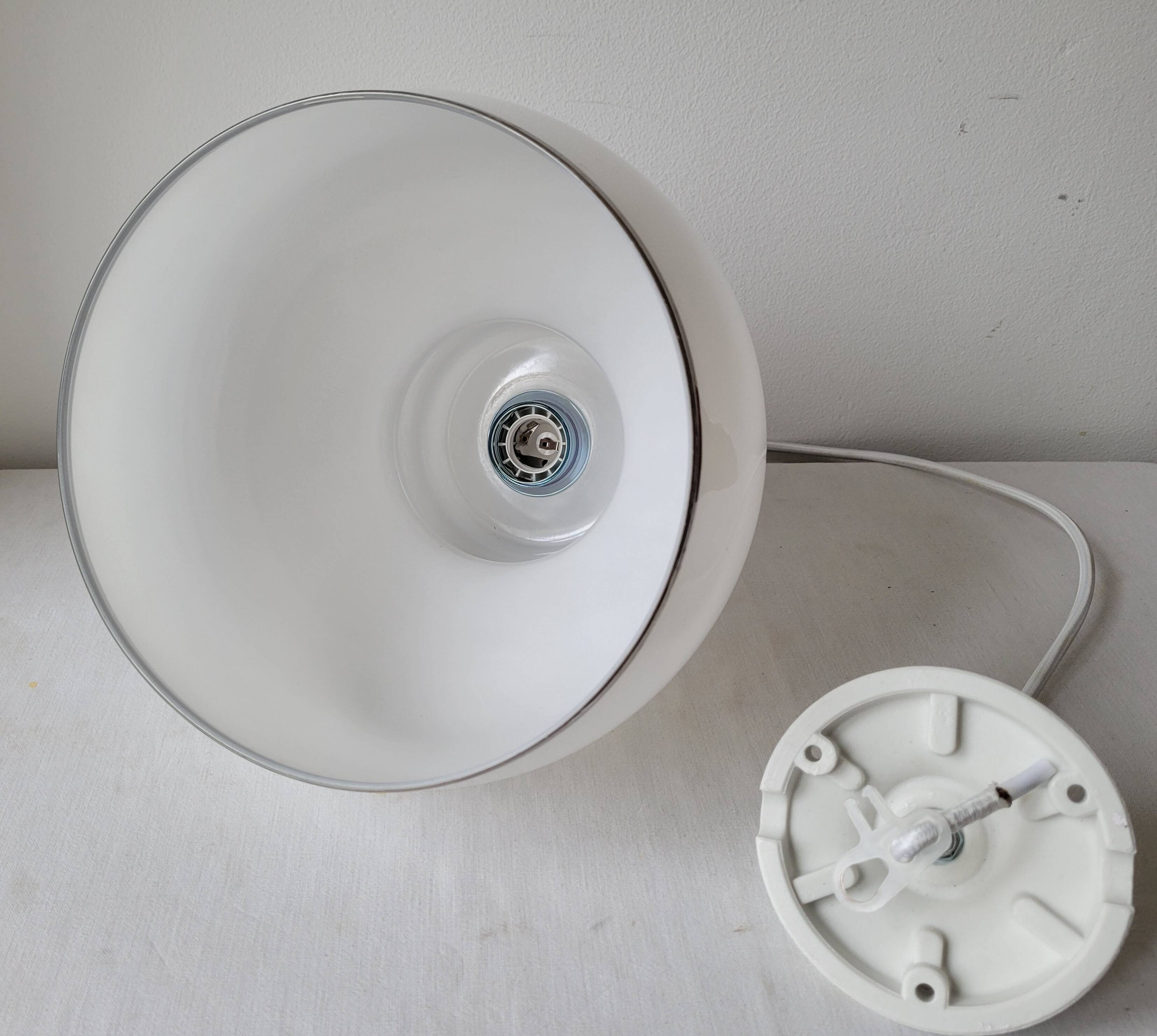 White opaline pendant light