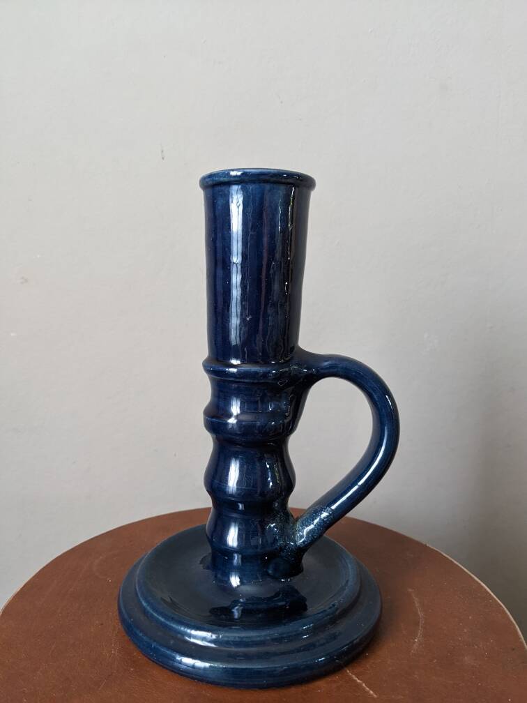 Hand-held ceramic candle holder, slow-moving, bohemian country decor