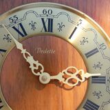 Wooden & brass wall clock, quartz star, retro chic country style - 1960