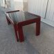 Table basse vintage acajou et verre
