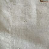 Nappe ancienne en lin brodée de fleurs