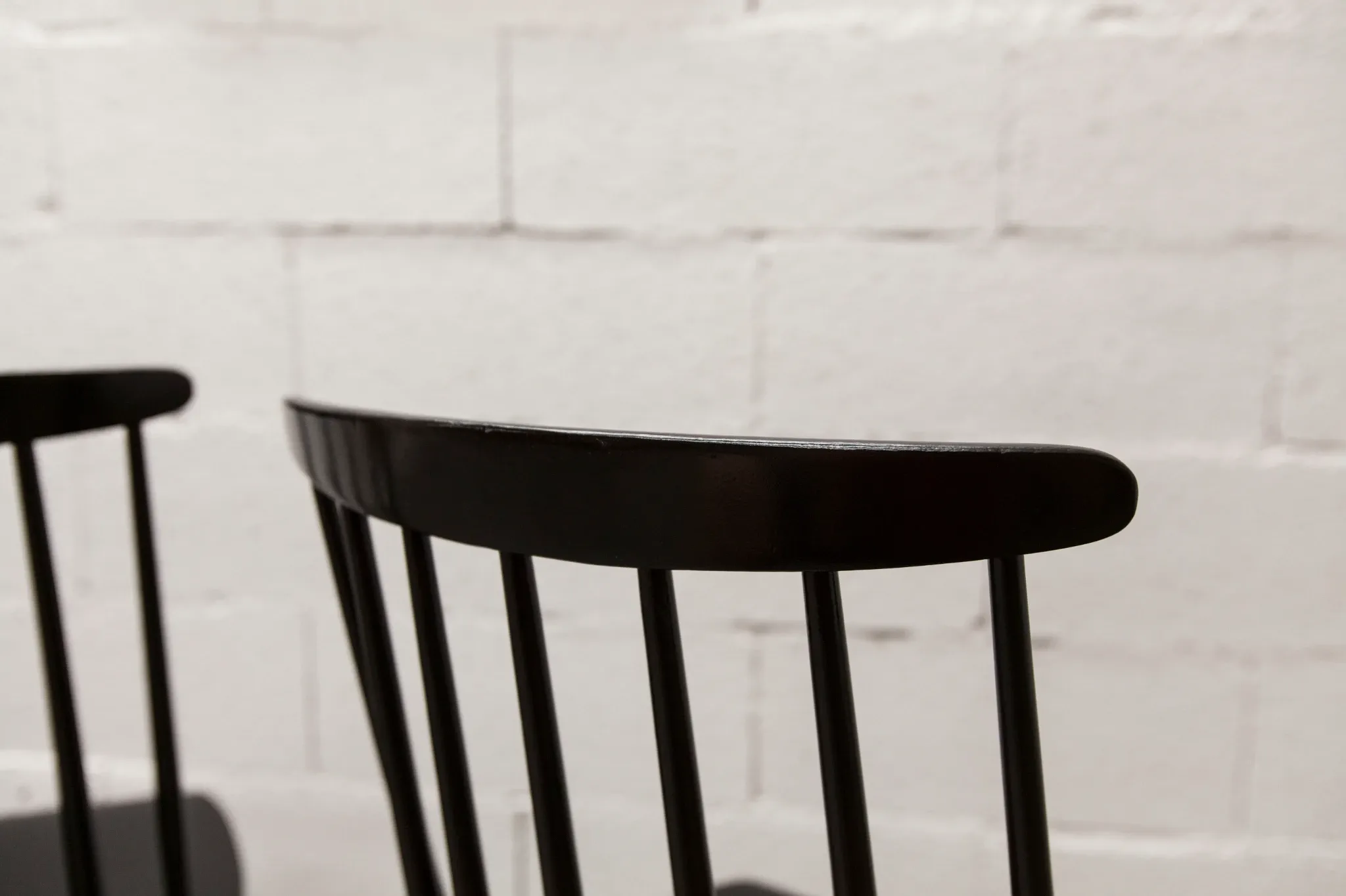 Pair of Scandinavian chairs Fanett by Ilmari Tapiovaara black teak 1960