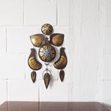 Brass, Copper and Enamel Mobile by Cesar Vasquez, Mid Century Wall Hanging Metal