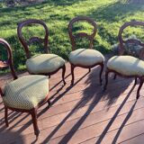 4 chaises Louis Philippe en acajou massif, XIXe siècle