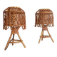 Mid-Century French Riviera Bamboo and Rattan Table Lamps, 1960s