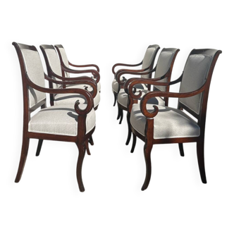 6 chairs from the Restauration period, circa 1815-1848