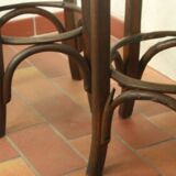 Two vintage folded wooden bar stools