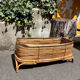 Rattan and bamboo planter, 60s, Gabriella Crespi style. Rare.