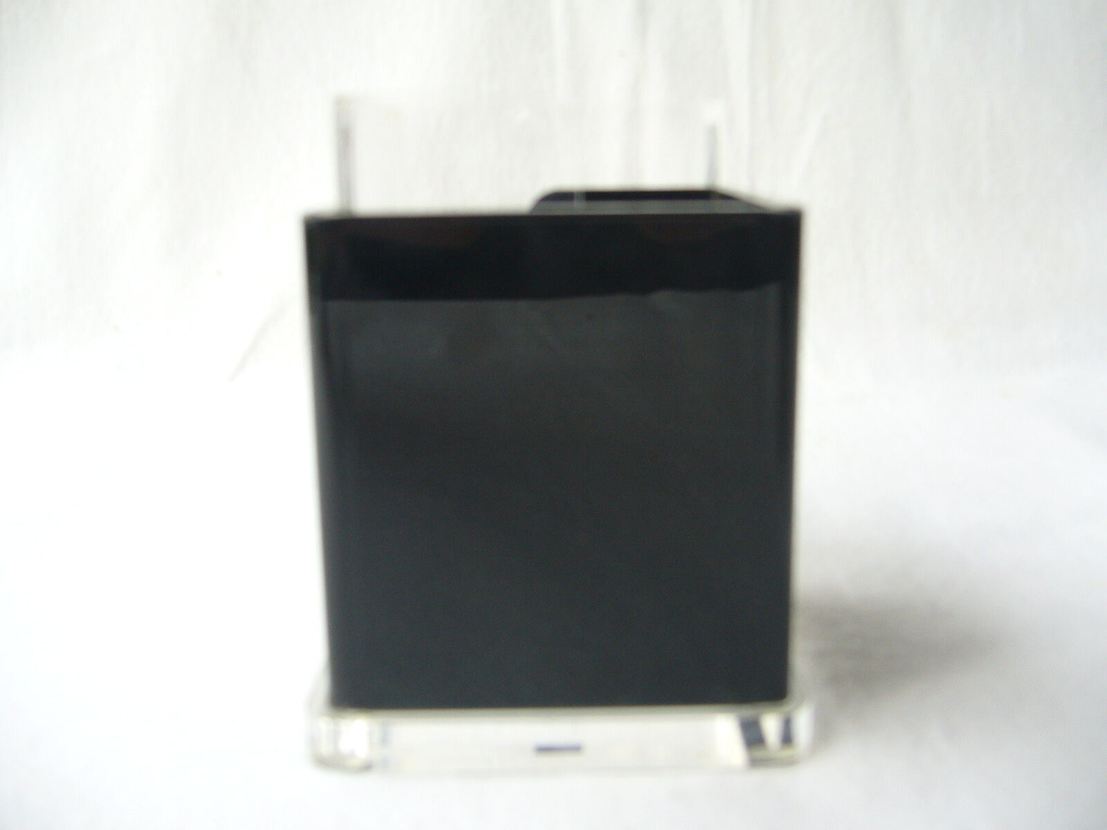 Vintage pencil jar in black and white plexiglass