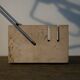 Brutalist lamp in travertine, Italy, 1970s