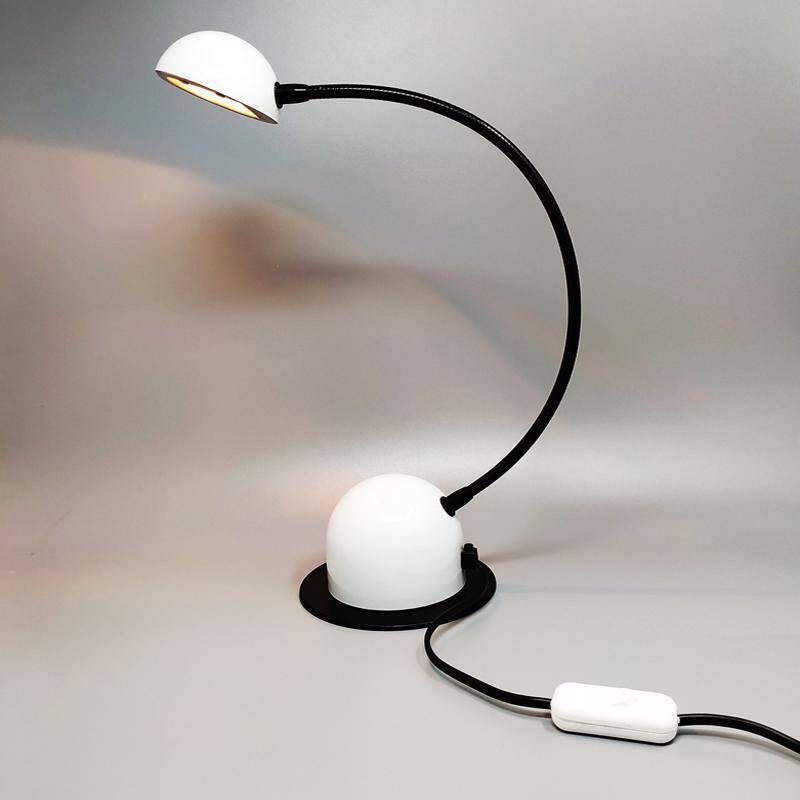 1970s Gorgeous White Table Lamp by Veneta Lumi. Made in Italy