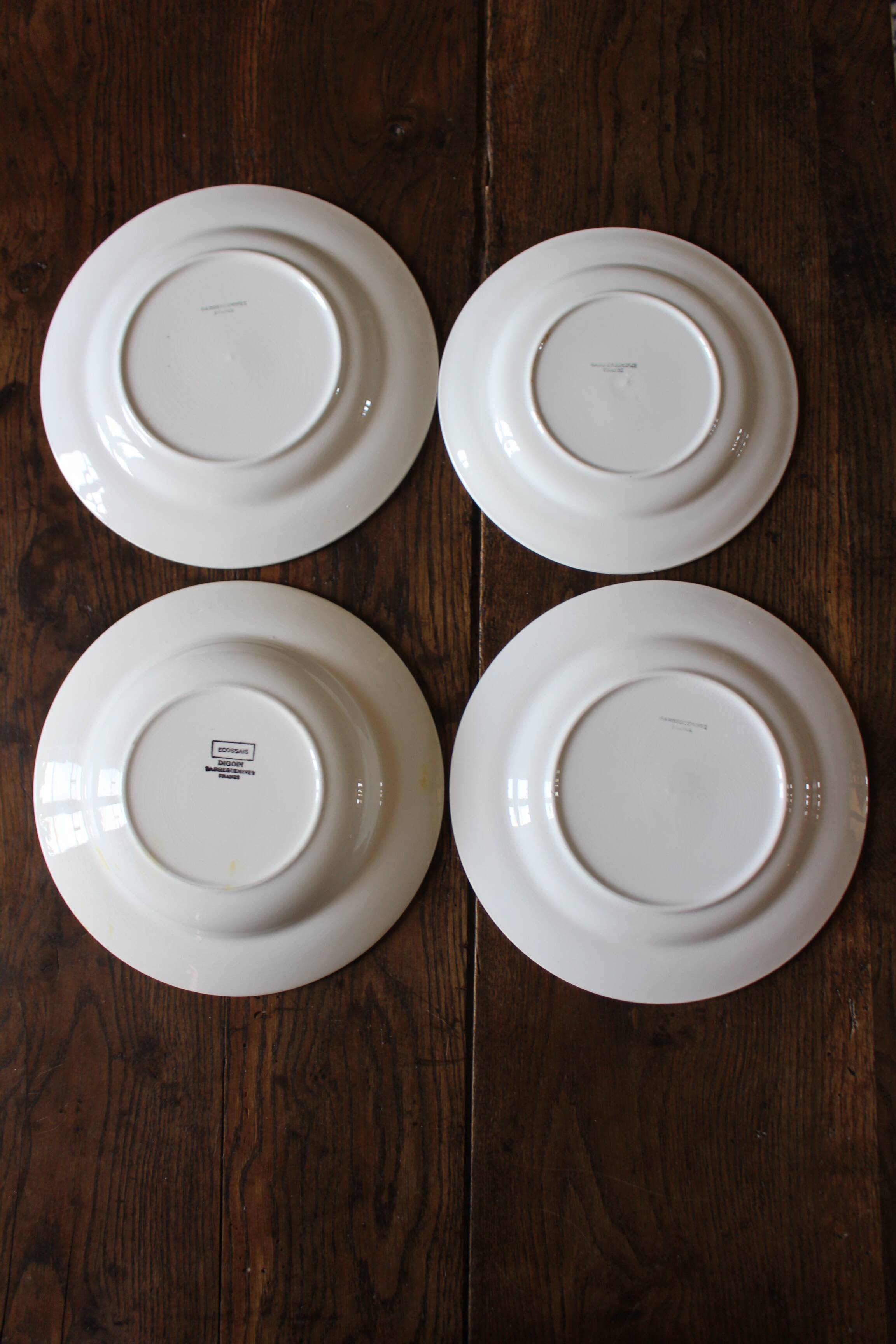 A Lot of 4 Yellow Orange Digoin Sarreguemines Scottish plates