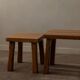 Brutalist Solid Oak Nesting Tables (Set of 3) – Dutch 1970s