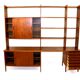 Teak "system" library, suede, 1960