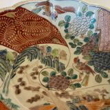 Chinese ceramic cup landscape patterns brass base supported by 4 elephants lai