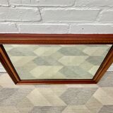 Wall mirror rectangular marquetry wood frame
