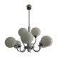Space age chandelier in opaline and chrome metal