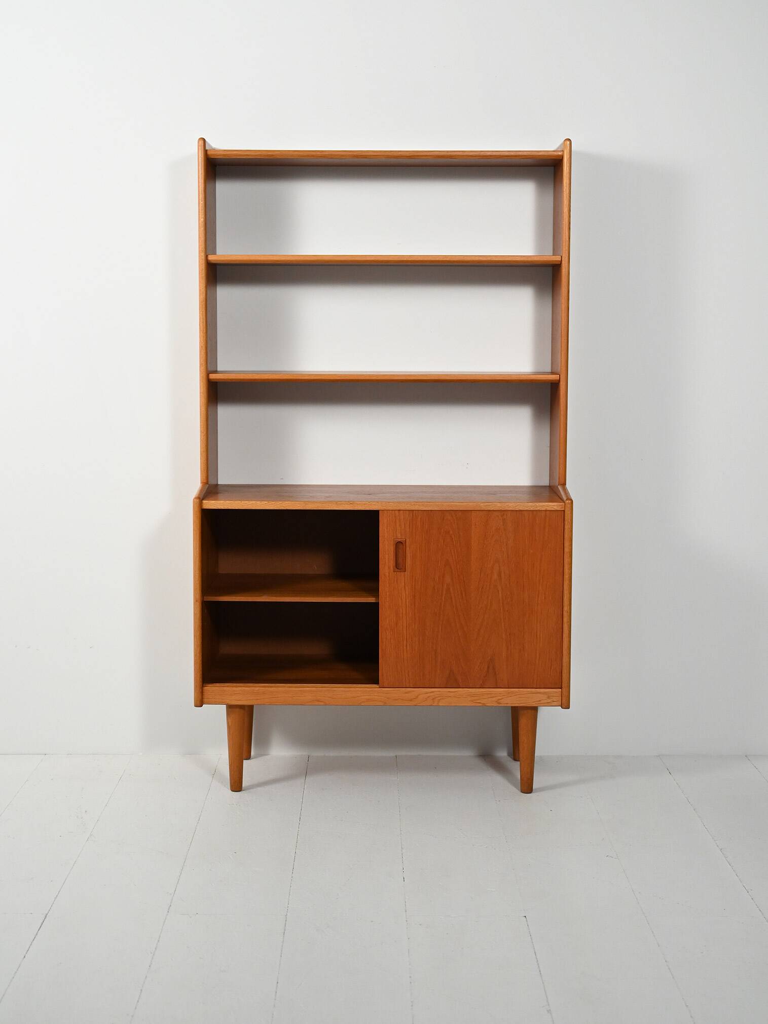 Scandinavian teak bookcase with cabinet, 1960s