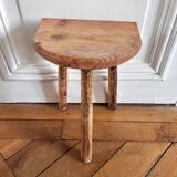 Tripod stool in raw wood