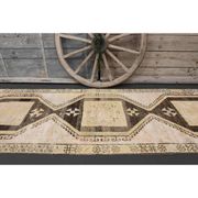 1970s Vintage Turkish Hand-Knotted Wool Cotton Beige Runner Rug  103x374