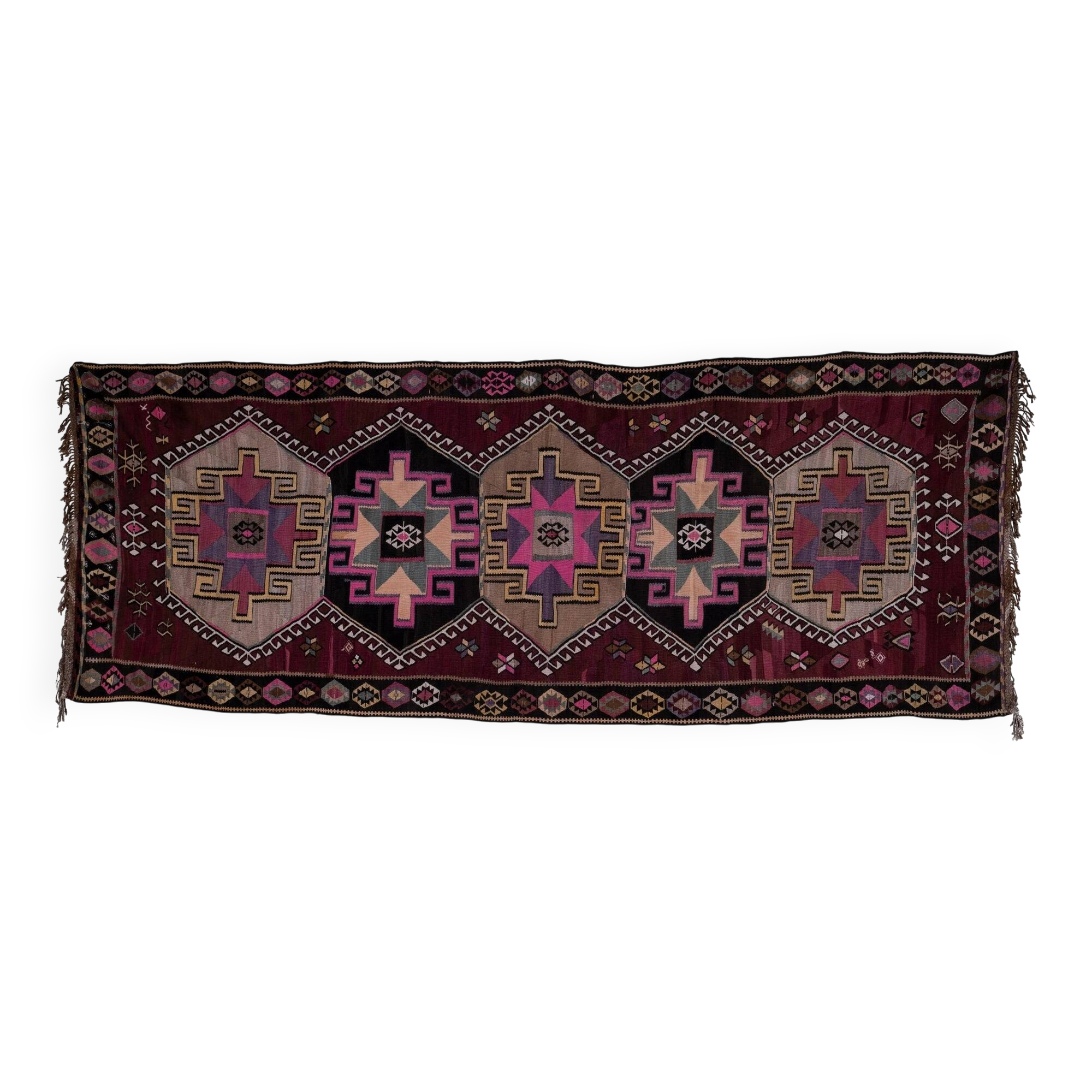 Vintage Turkish kilim handwoven 165x425 cm