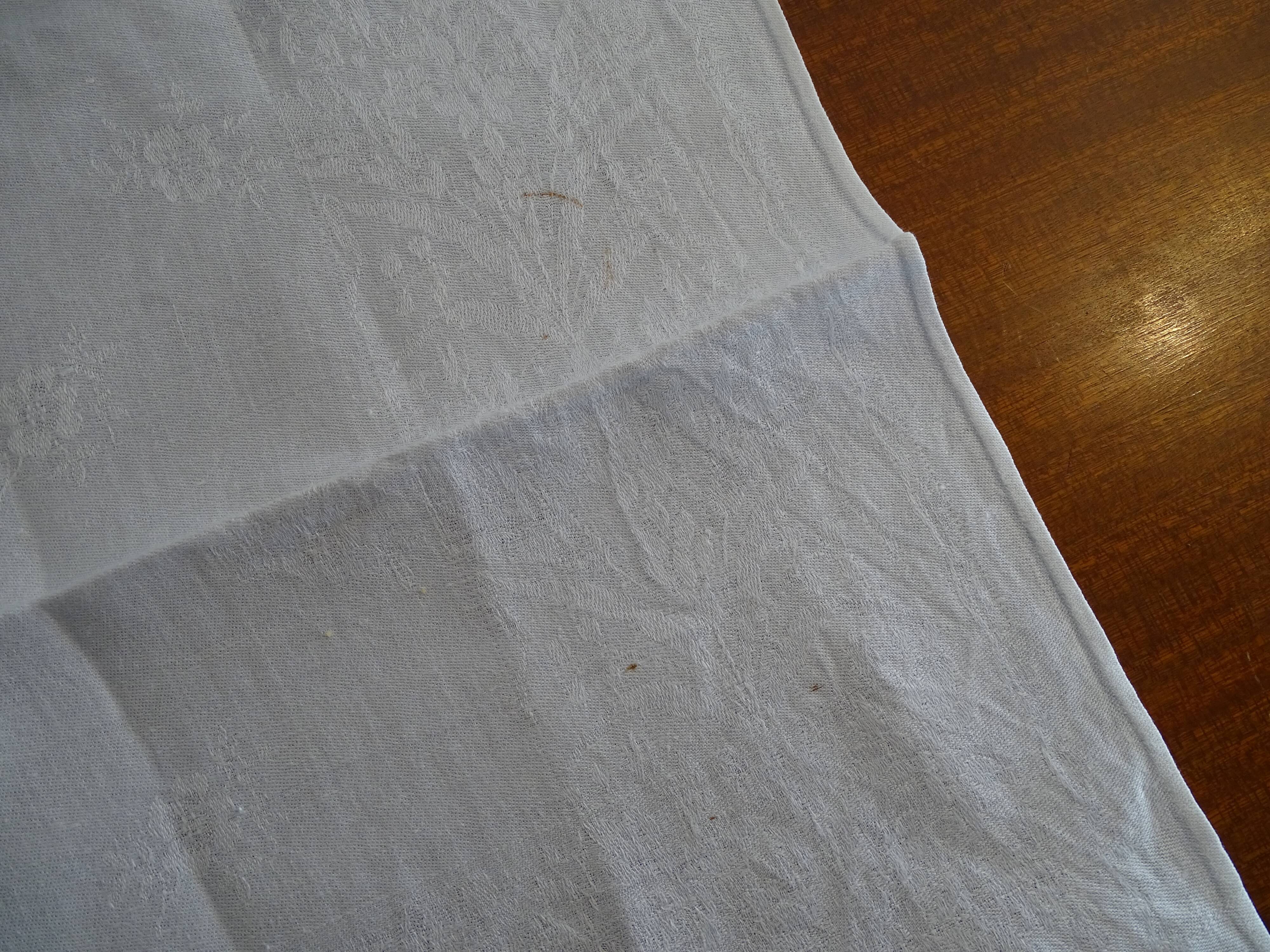 Lot de 10 serviettes de table brodées coton damassé monogramme J.G