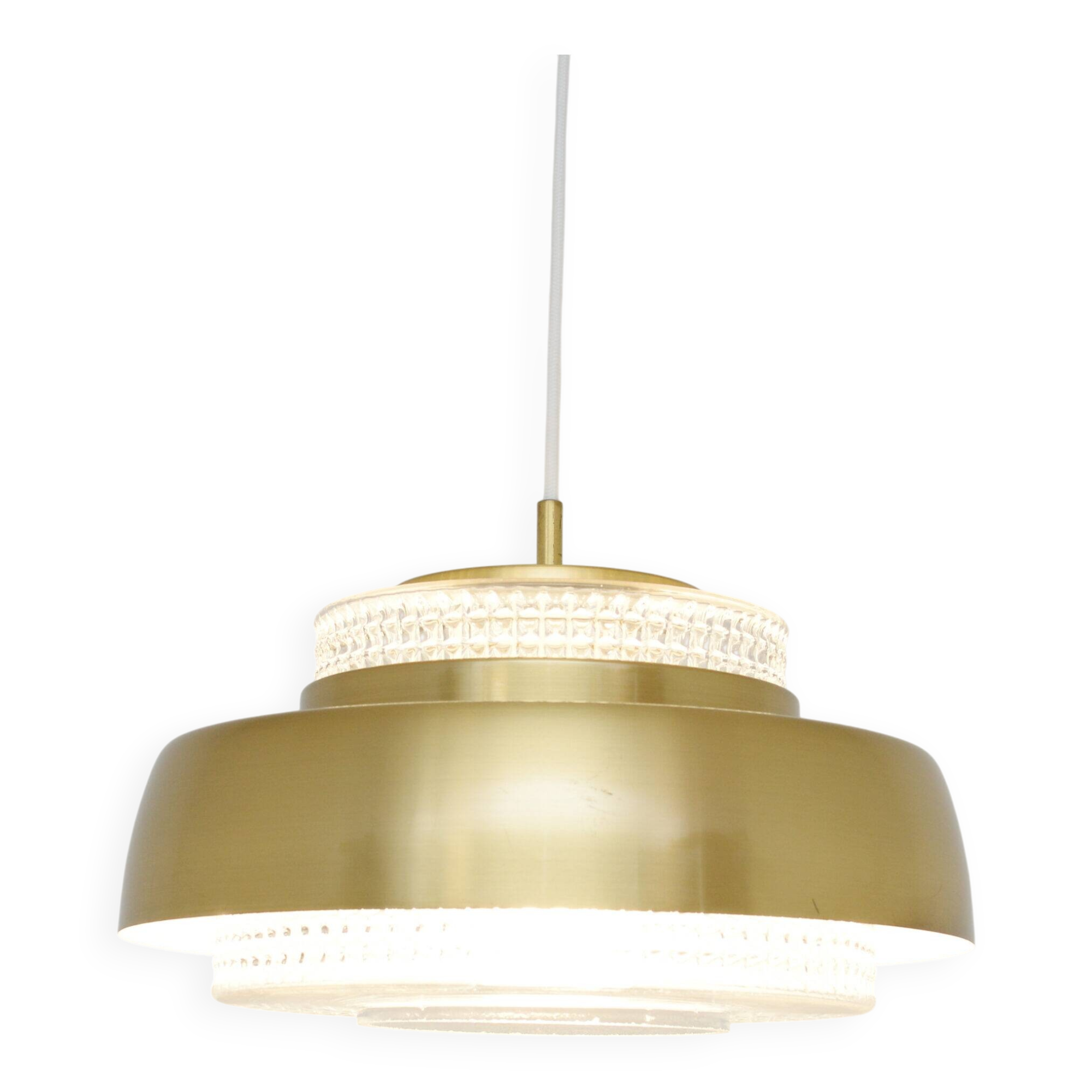 Lampe en verre scandinave, vintage années 1970