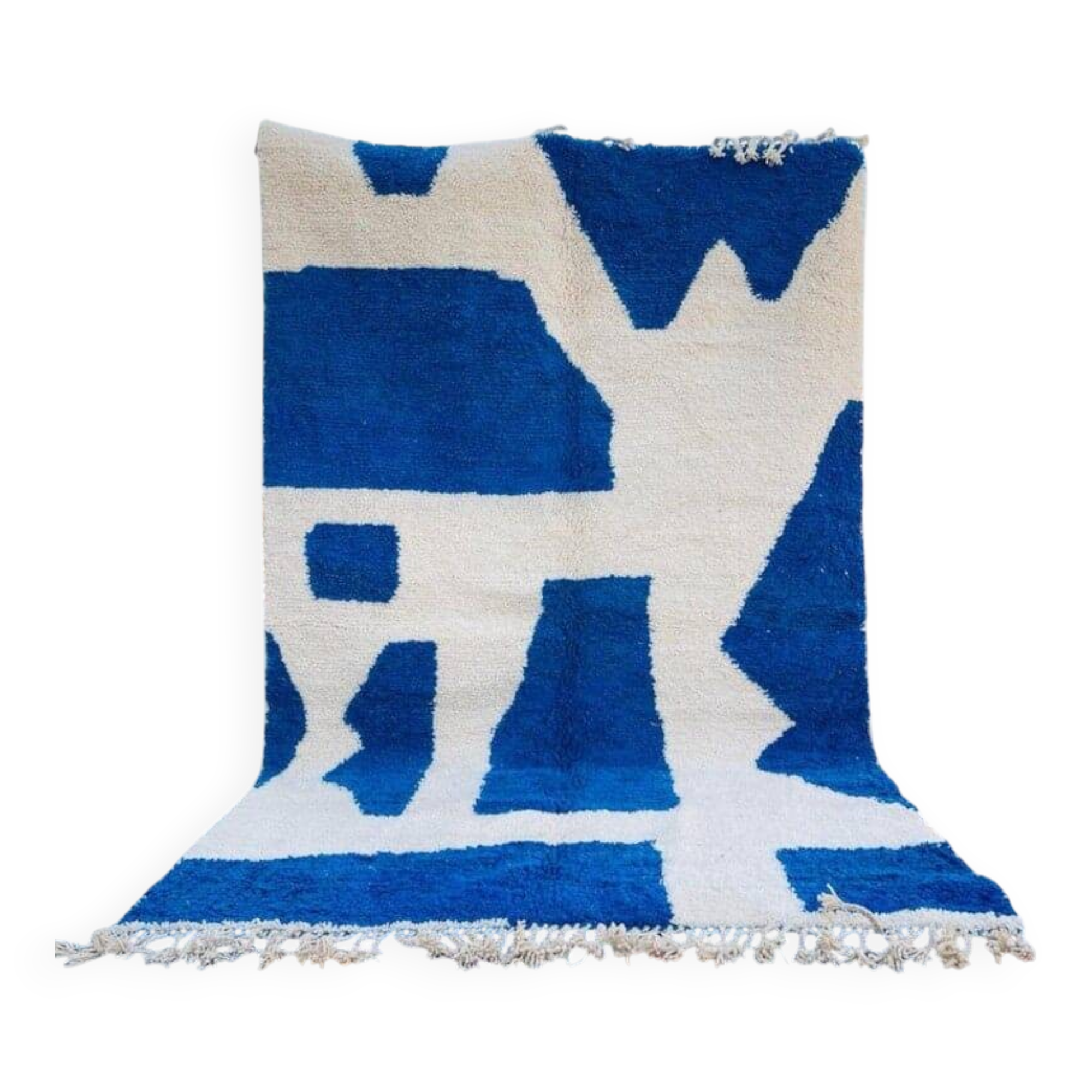 Handmade blue beni mrirt rug