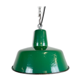 Industrial Green Enamel Pendant Lamp, 1960s