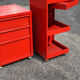 Prisunic 1970 metal trolley and box