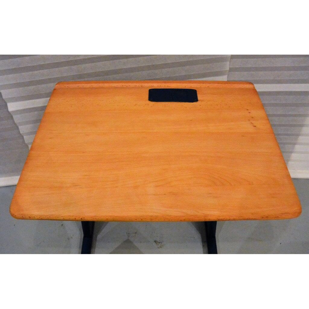 Bureau bois/bleu et chaise