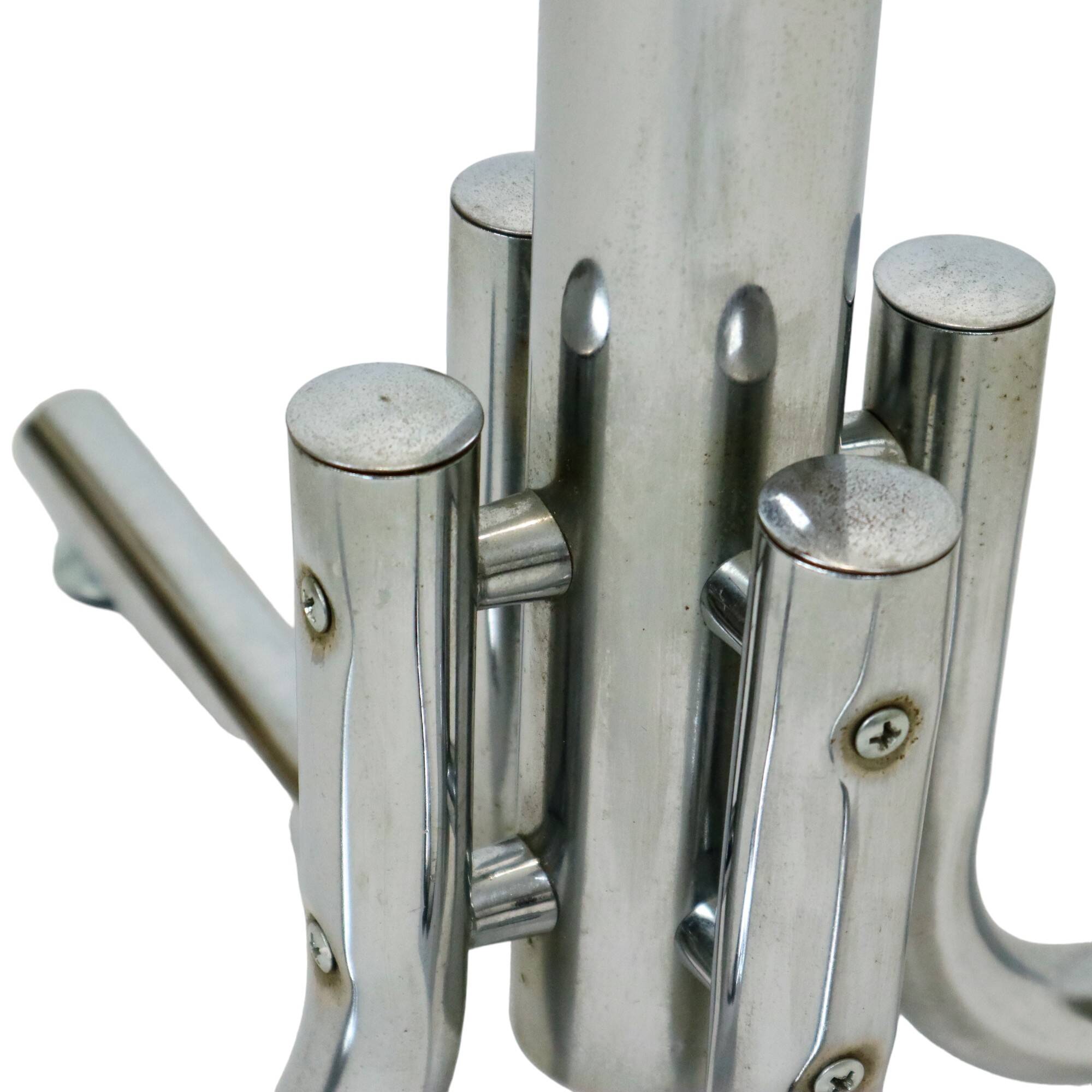 Vintage Chrome Standing Coat Rack Space Age Design 1970s