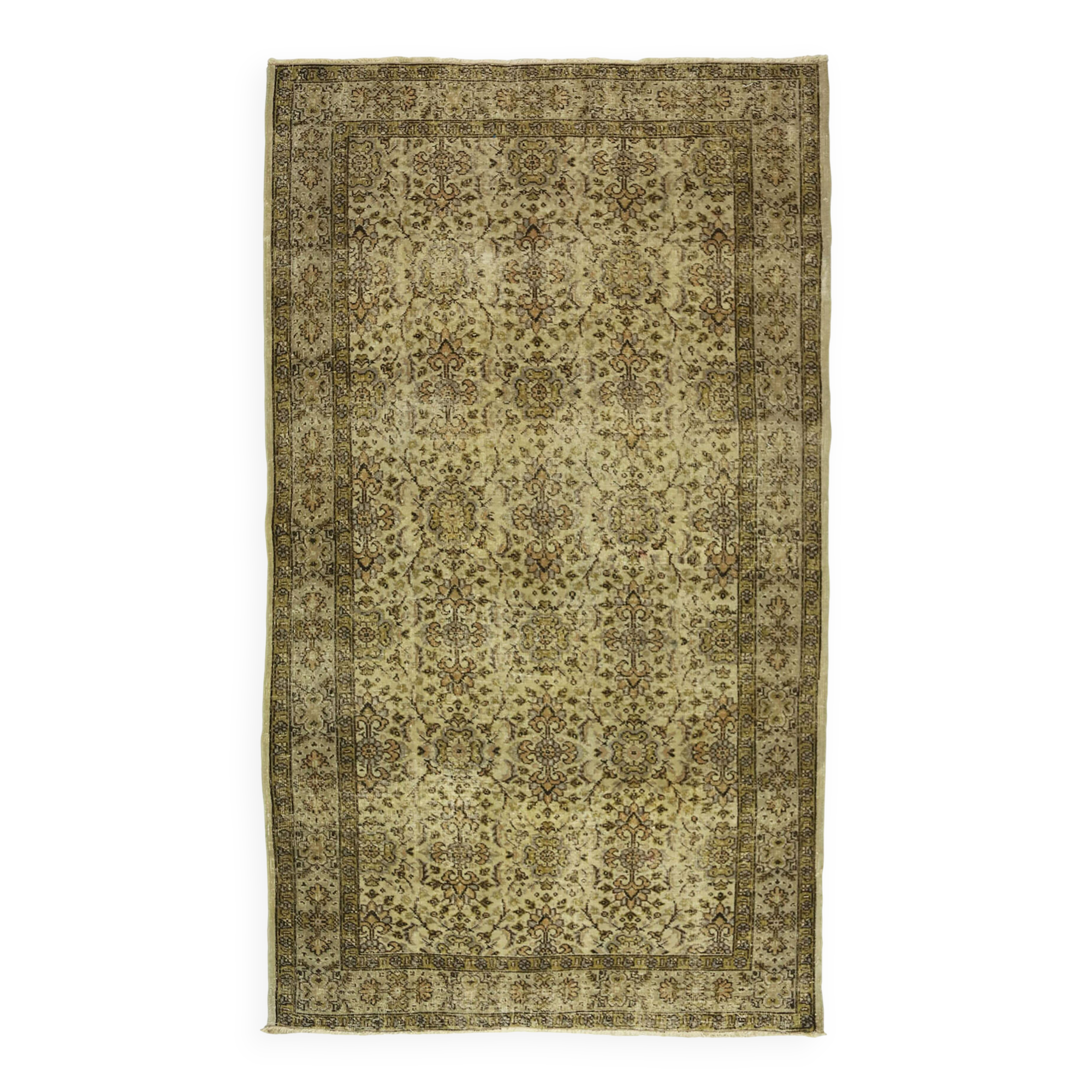 One-of-a-kind turkish handwoven vintage rug - rustic vintage charm 275x 165 cm