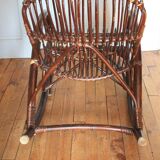 Franco Albini style bamboo rocking chair