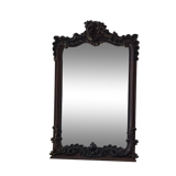 Hand carved art nouveau wood mirror
