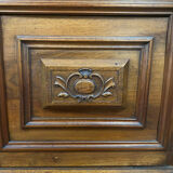 Gothic Renaissance library in solid walnut with columns around 1850