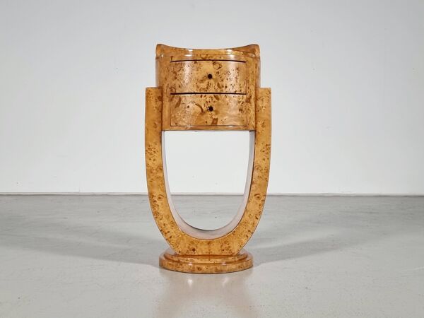 Meuble de rangement Art Déco en placage de bois de ronce, 1970