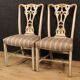 Paire de chaises italiennes laquées et dorées