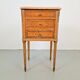 Vintage French Bedside Table with Marble Top and Brass Ornaments, 1920s