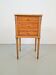 Vintage French Bedside Table with Marble Top and Brass Ornaments, 1920s