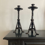 Wrought iron candlesticks