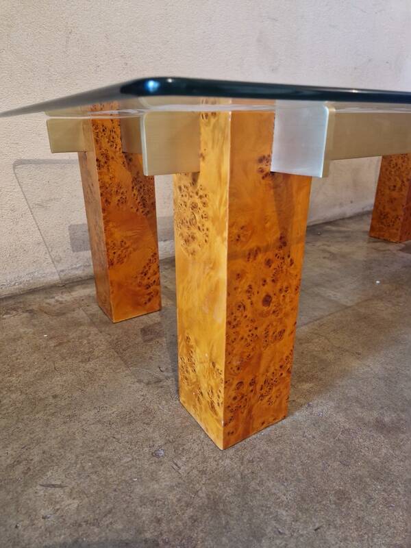 Gabriella Crespi (1922-2017) - Table basse en placage de loupe