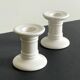 White Ceramic Coil Candlesticks