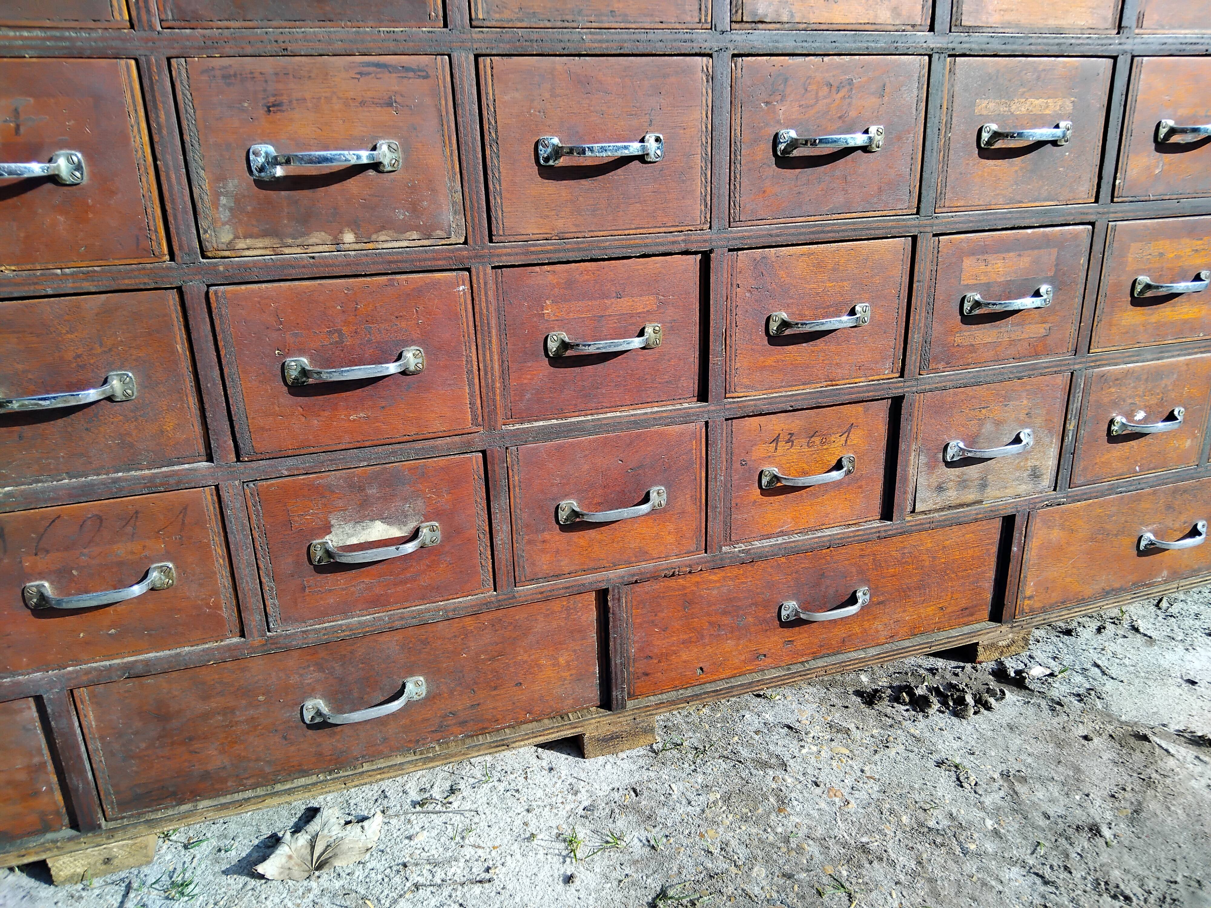 Old sideboard workshop furniture 49 drawers vintage design