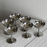 6 coupelles sur pied en inox style Letang Remy
