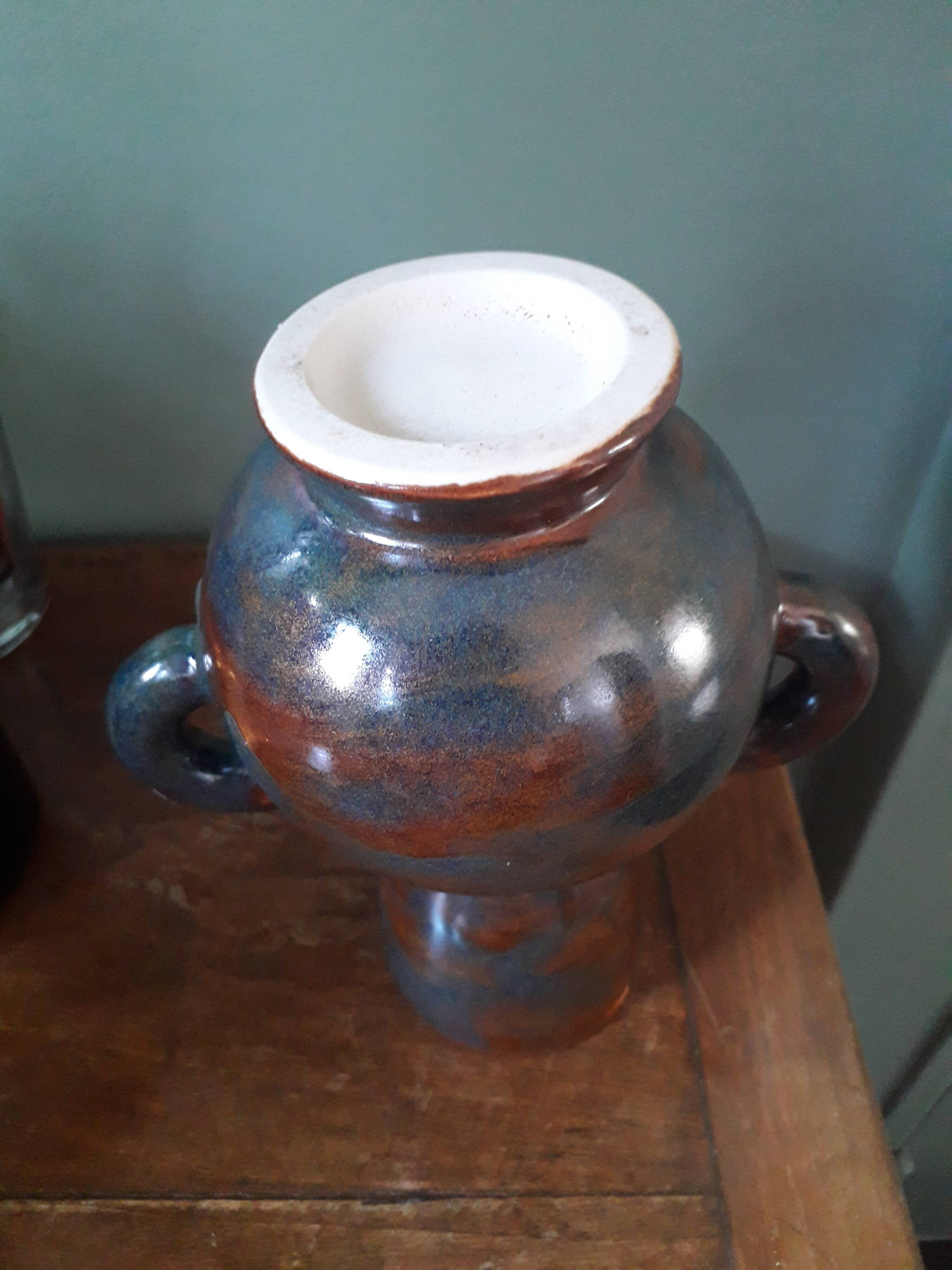 Vase vintage très original en forme d'amphore